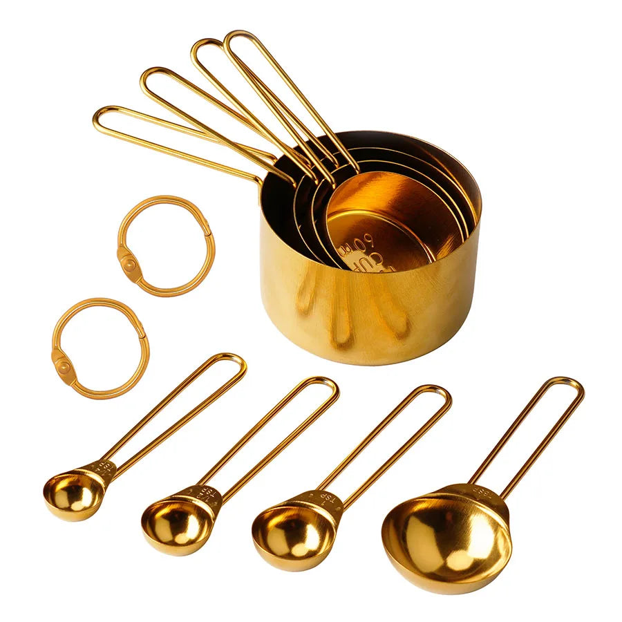 kitchen titanium gold stainless steel measuring cup measuring spoon