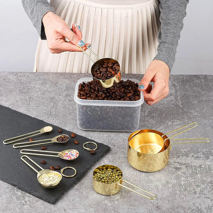 kitchen titanium gold stainless steel measuring cup measuring spoon