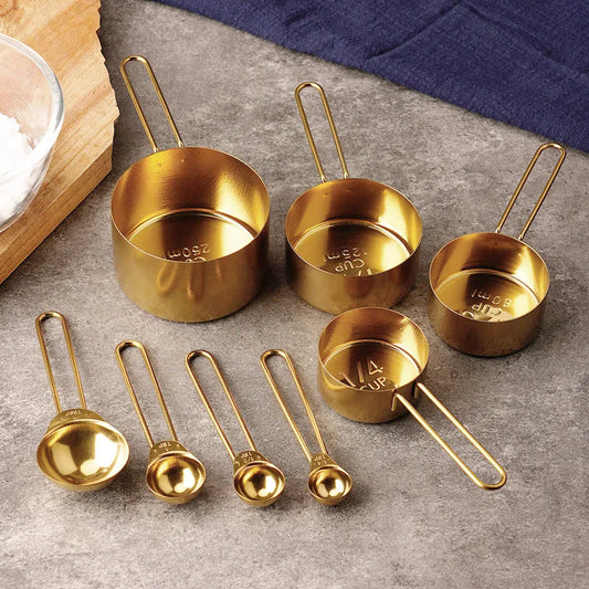 kitchen titanium gold stainless steel measuring cup measuring spoon